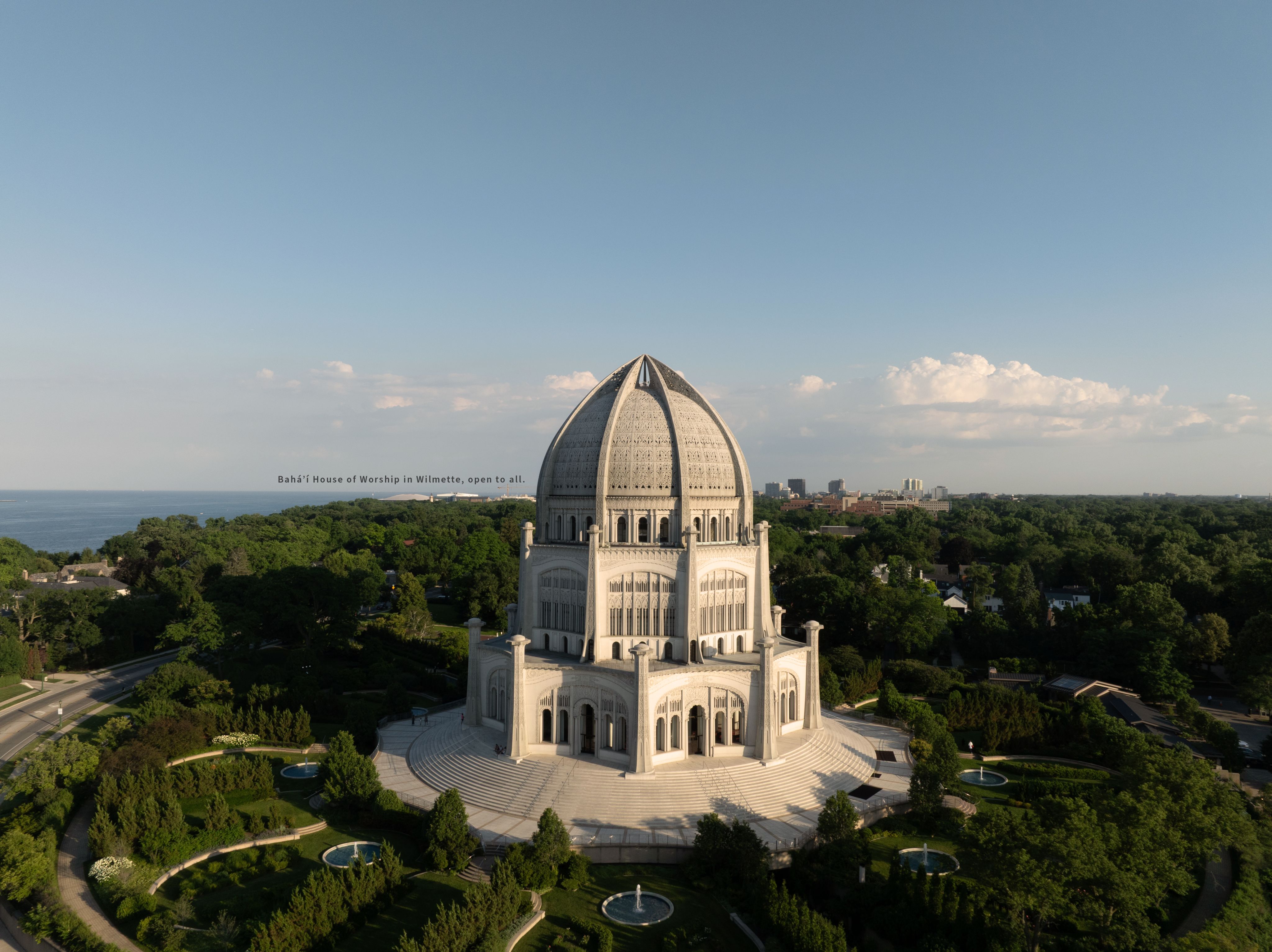 Bahá’í House of Worship in Wilmette, Illinois, open to all people regardless of background, representing unity, inclusion, and spiritual reflection.